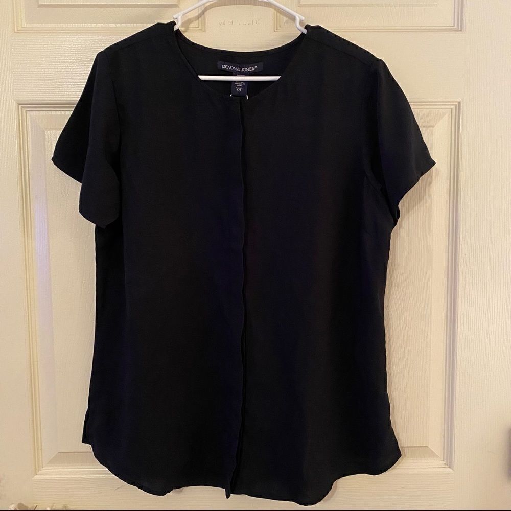 Solid Navy Devon and Jones Blouse